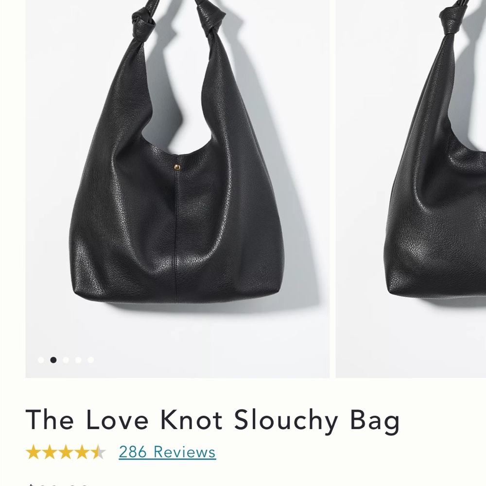 anthropologie love knot slouchy bag